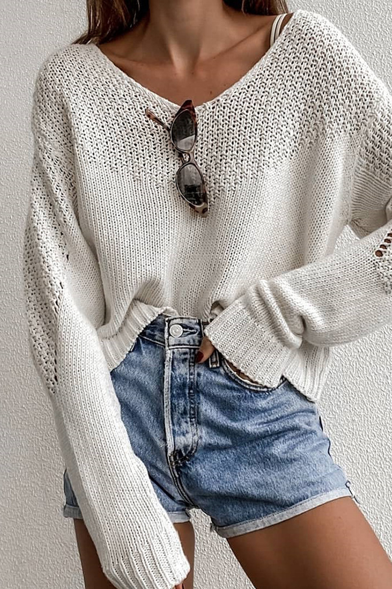 The Good Life Loose V-neck Knit Sweater