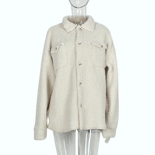 Long Sleeve Shearling Shaggy Coat