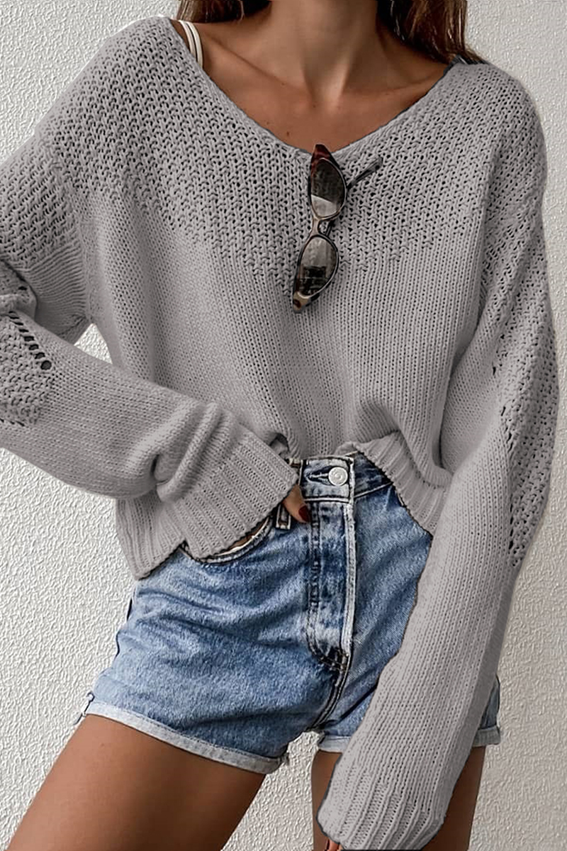 The Good Life Loose V-neck Knit Sweater