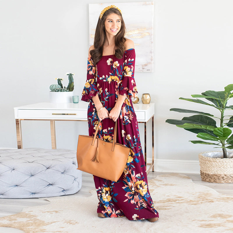 Floral Printed Long Summer Dresses