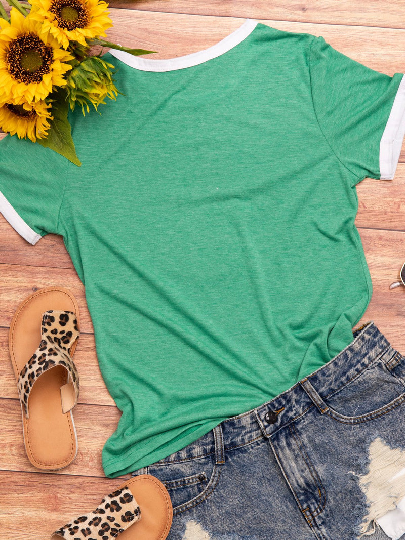 Casual Simple Loose Print T-Shirt