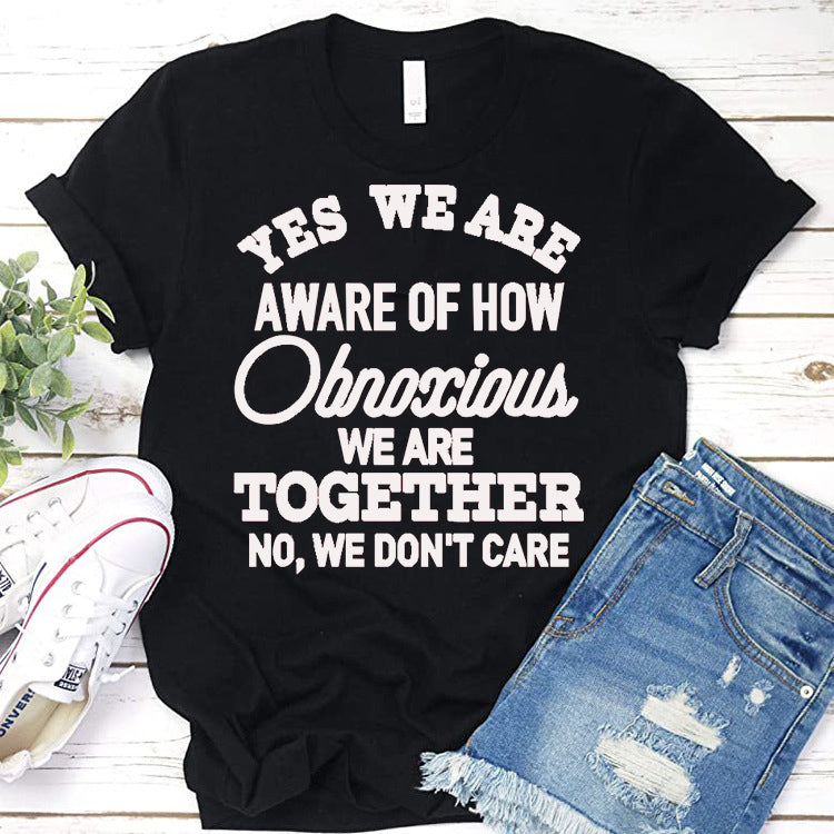 Short Sleeve Round Neck We Are Aware T-Shirt