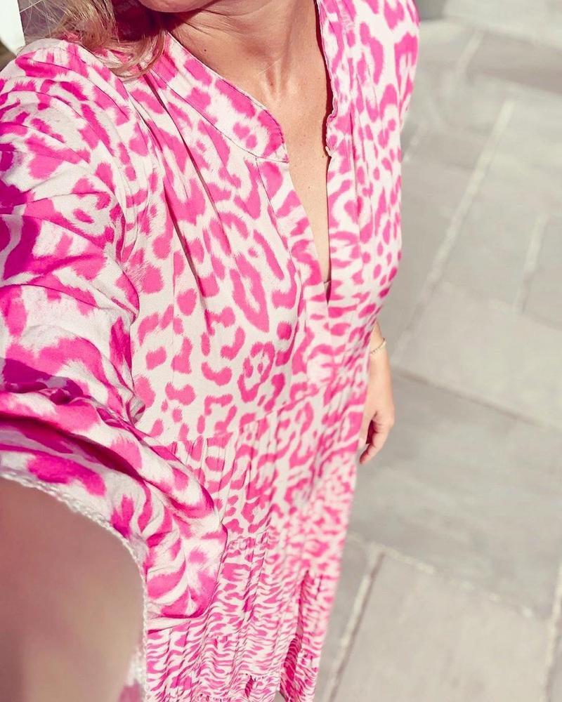 Le Pink Chic Leopard Print Dress-