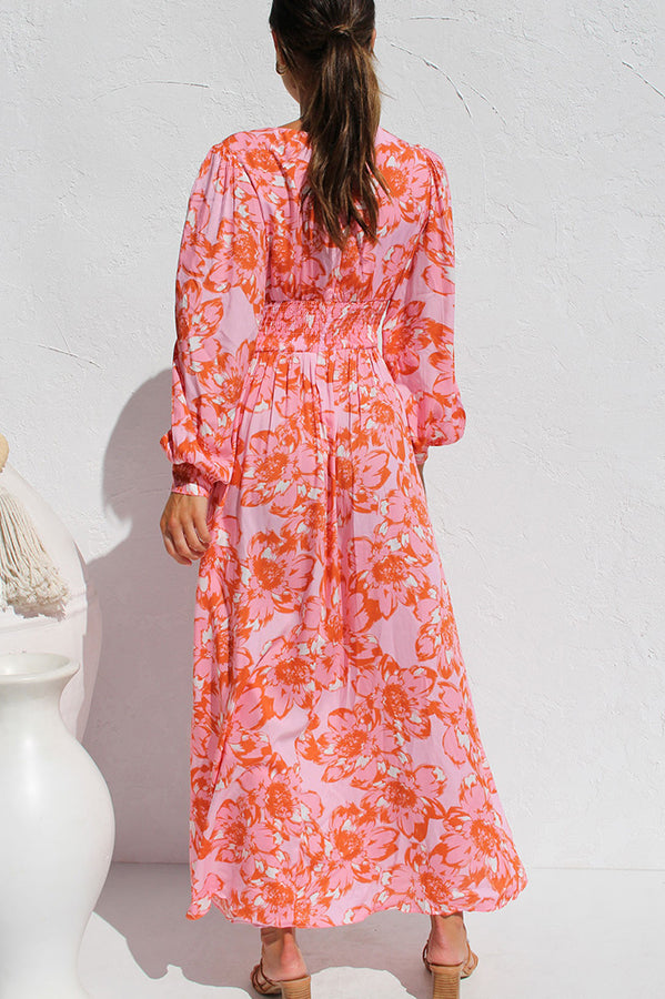 Do What I Feel Floral Crossover Strap Maxi Dress