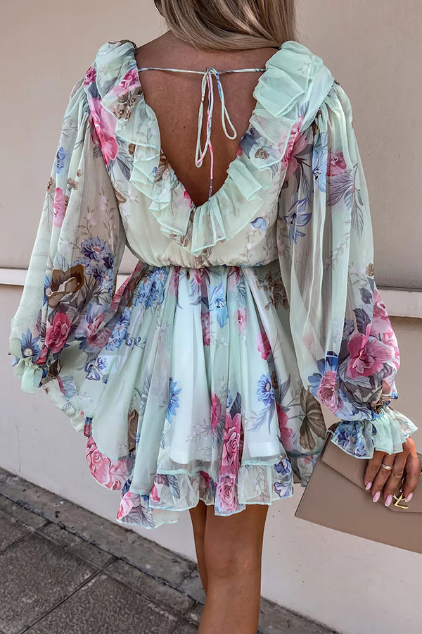 Create Your Dream Life Floral Ruffle Dress