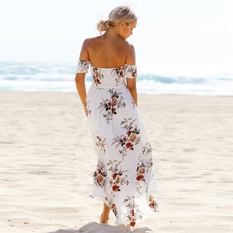 Off Shoulder Split Maxi Dress