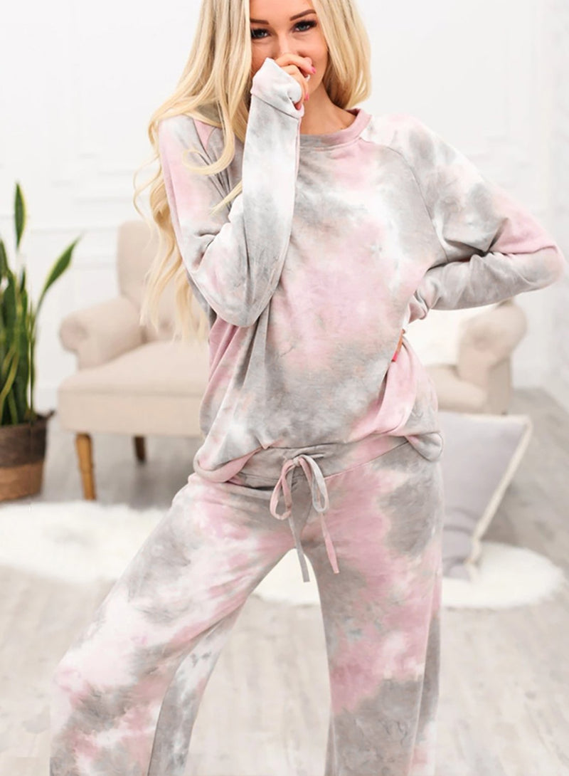 Women Two PCS Tie Dyed  Home Casual Suit