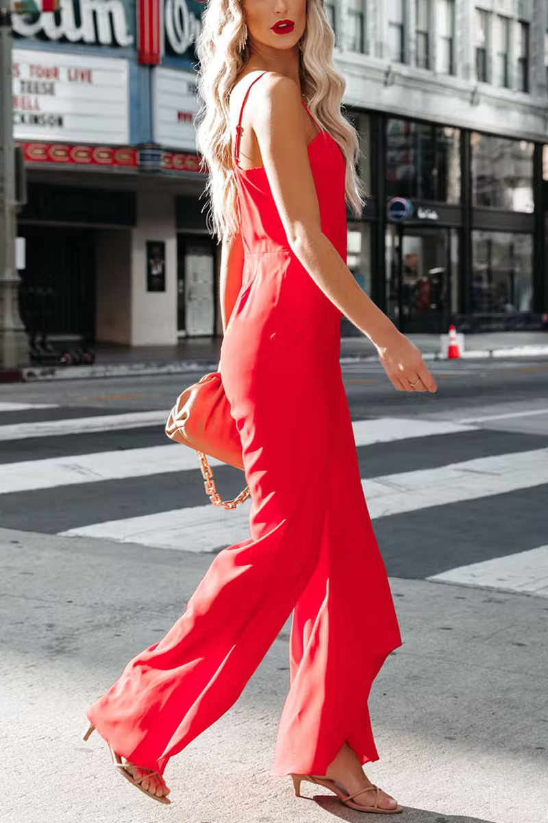 Seek To Be Chic Ruffle High Low Hem Jumpsuit