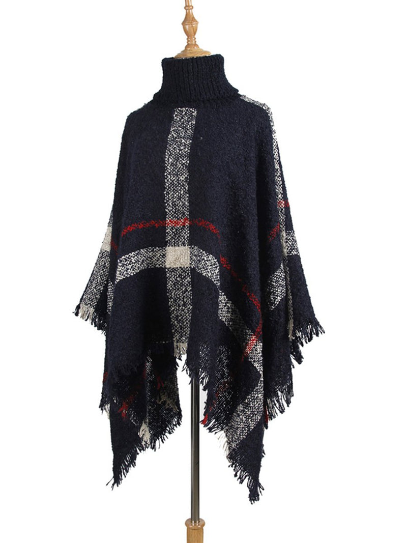 High Collar Tassel Cloak Loose Free Size Sweater