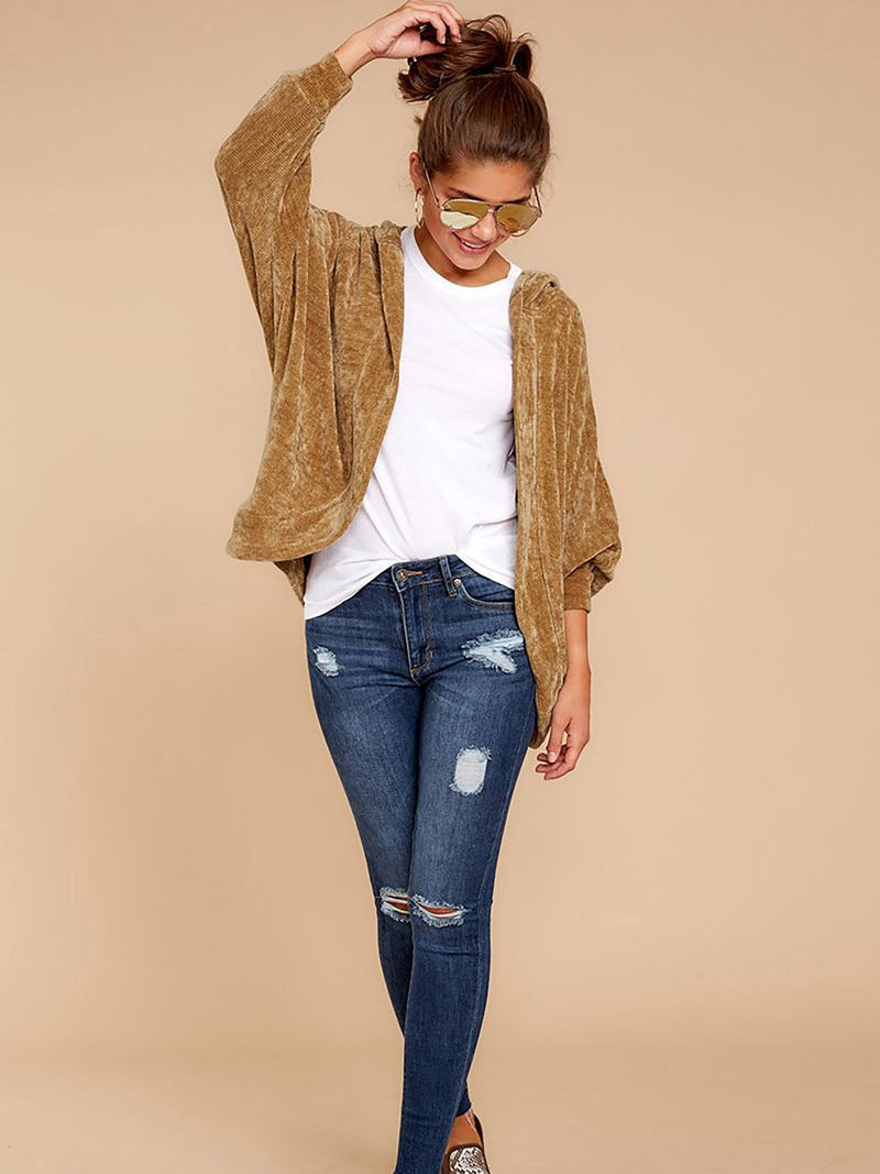 Fall Into This Caramel Hoodie Jacket - Landing Closet