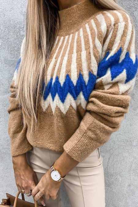 Turtle Neck Long Sleeve Knit Casual Sweater