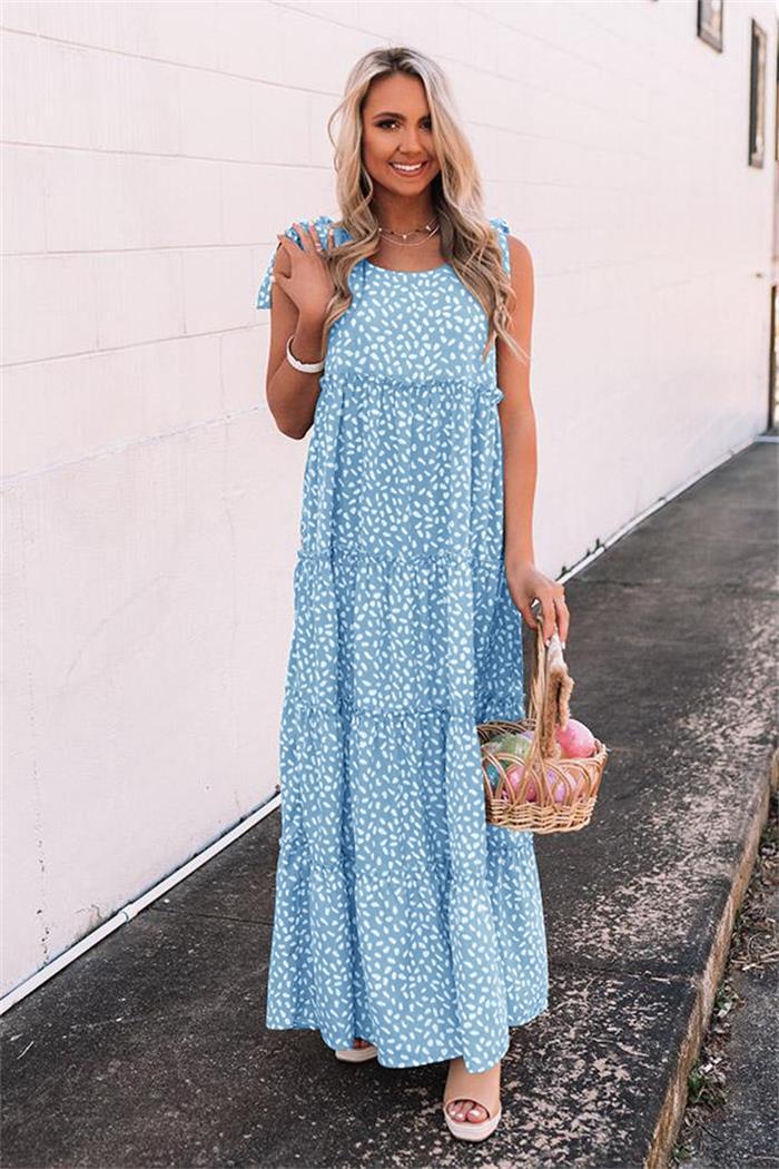 Adjustable Spaghetti Strap Sleeveless Maxi Dress