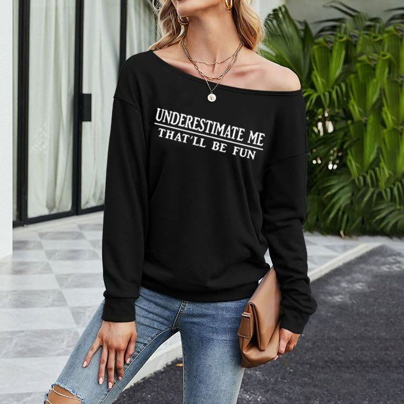 Casual Long Sleeve Letter Printed Sweatshirt