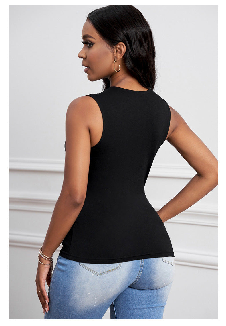 Casual Sleeveless Strappy Bodycon Cami Tops