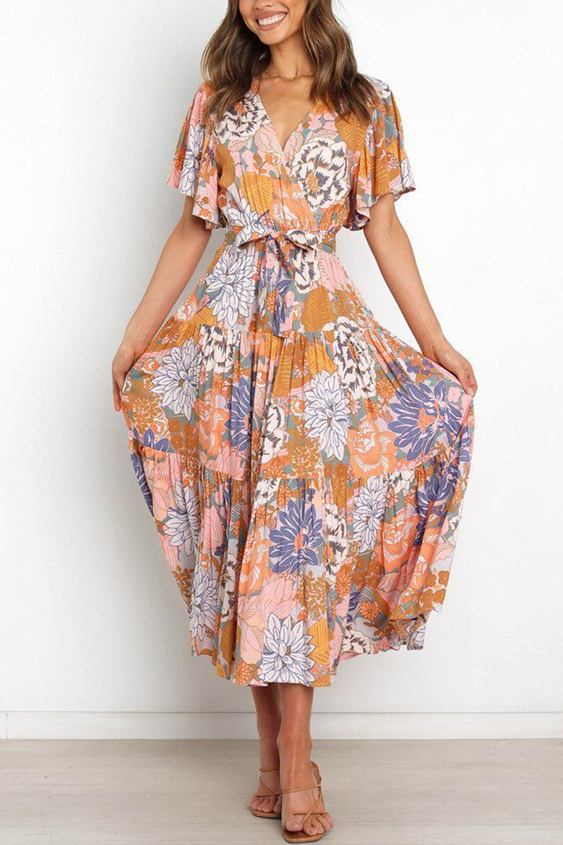 Sunshine Grace Floral Midi Dress