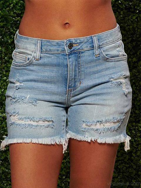 On-trend Ripped Denim Shorts