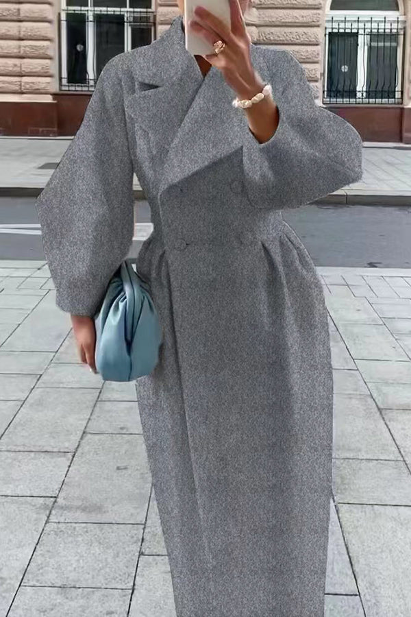 Winter Glam Contour Turndown Collar Maxi Coat