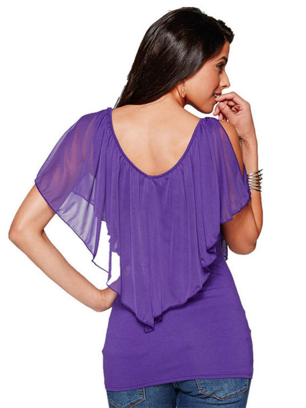 Bat Sleeves V-neck T-shirt Top - Landing Closet