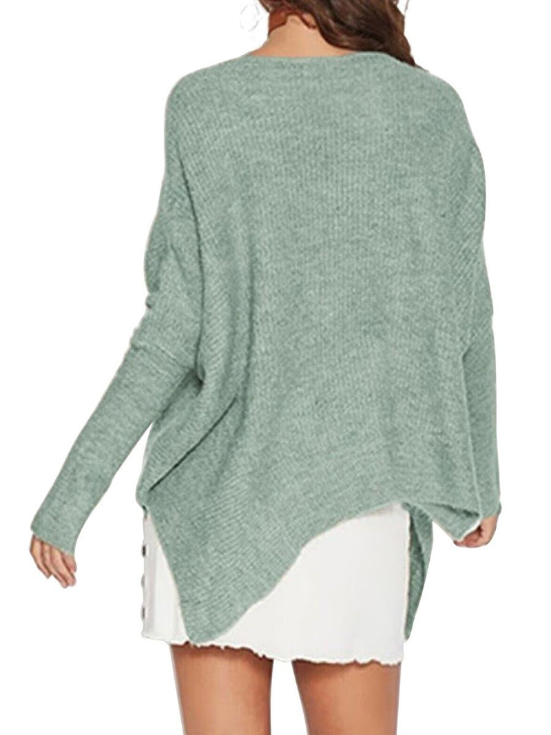 Aquamarine Casual Loose Zipper Sweater - Landing Closet