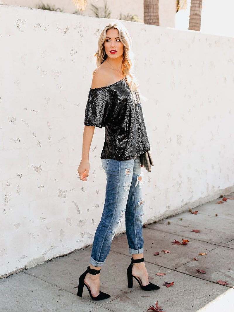 One Step Ahead Sequin Top