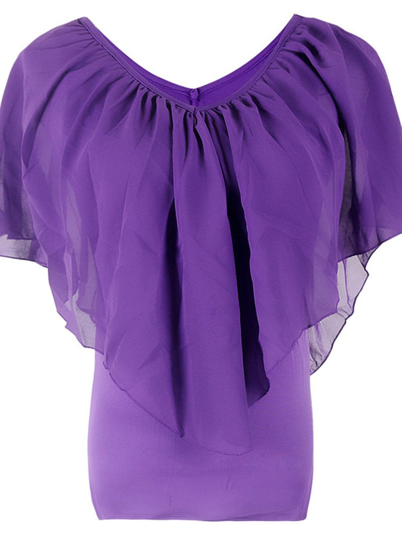 Bat Sleeves V-neck T-shirt Top - Landing Closet