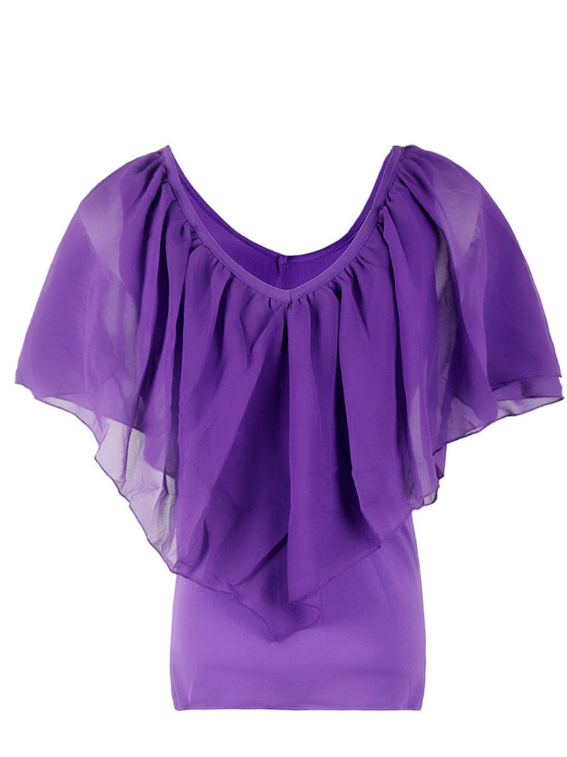 Bat Sleeves V-neck T-shirt Top - Landing Closet