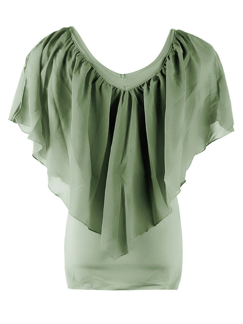 Bat Sleeves V-neck T-shirt Top - Landing Closet