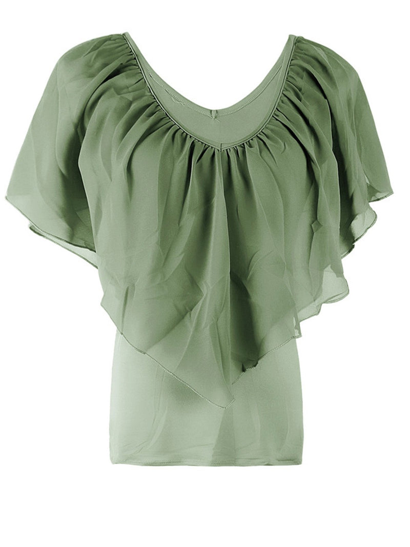 Bat Sleeves V-neck T-shirt Top - Landing Closet