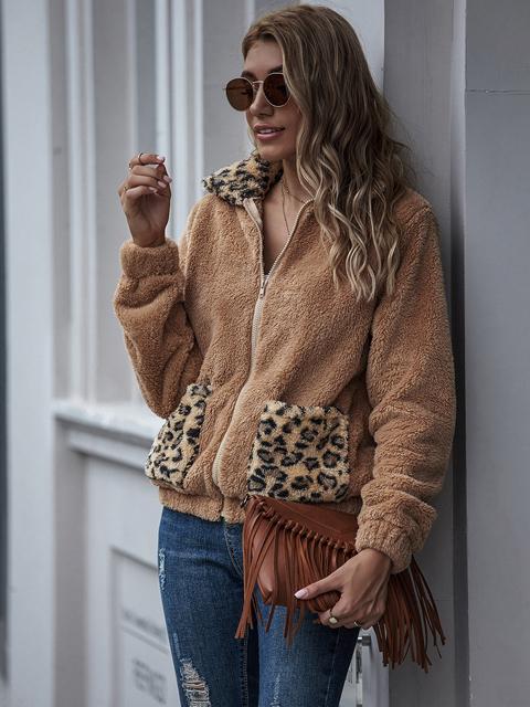 Leopard Print Fluffy Coat