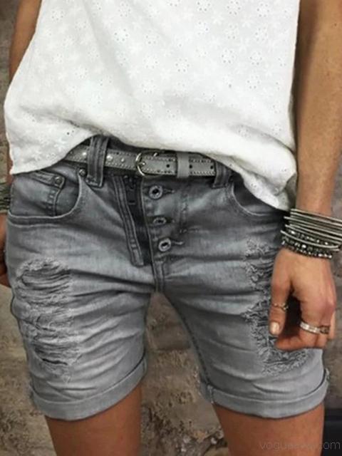 Vintage Denim Loose Shorts