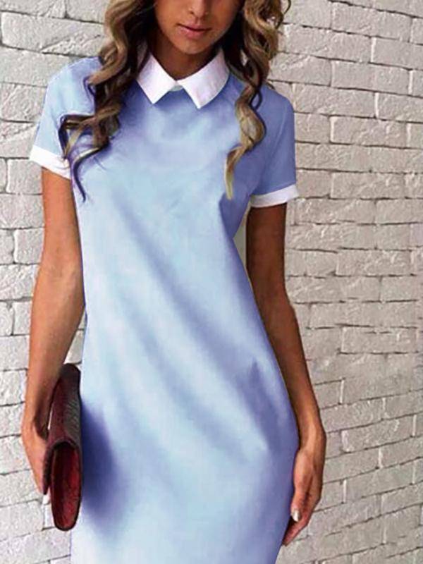 Mini Dress With Short Sleeves - Landing Closet