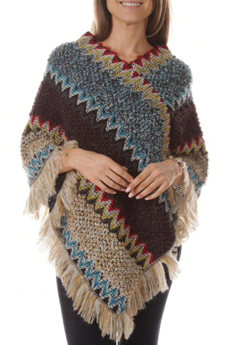 In Your Eyes Ethnic Knit Poncho