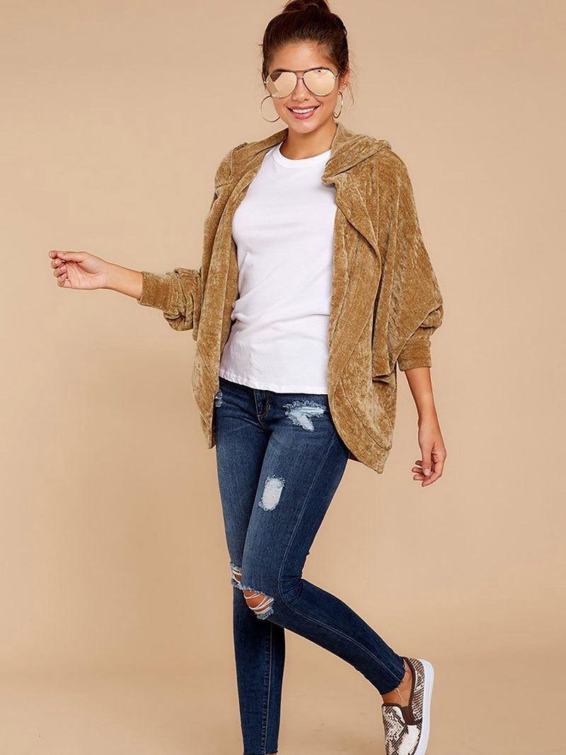 Fall Into This Caramel Hoodie Jacket - Landing Closet