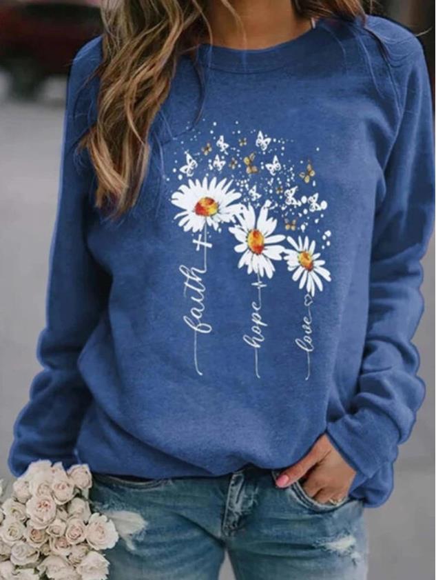 Faith Printed Long Sleeve Sweatshirt