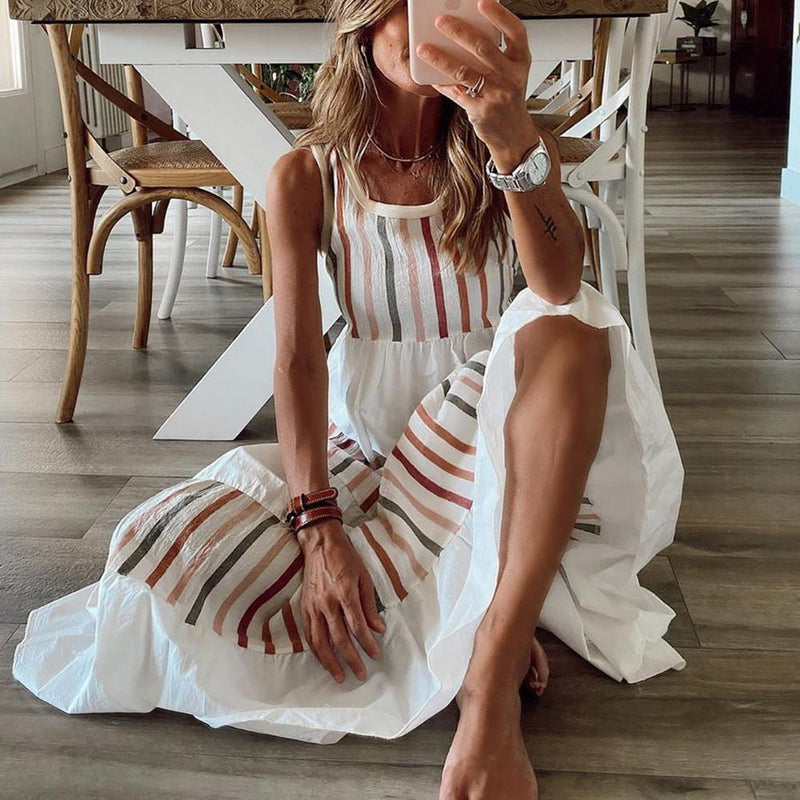 Full of Personality Striped Maxi Dress-