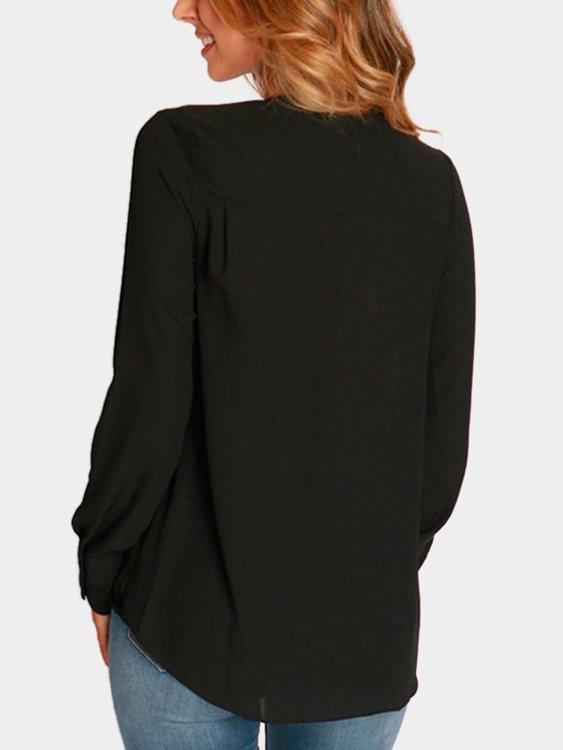 7/27 Wrap Front Deep V-neck Blouse - Landing Closet