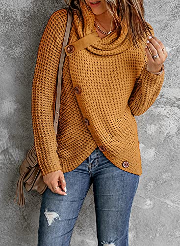 Long Sleeve Chunky Cowl Neck Sweaters