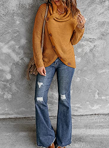 Long Sleeve Chunky Cowl Neck Sweaters