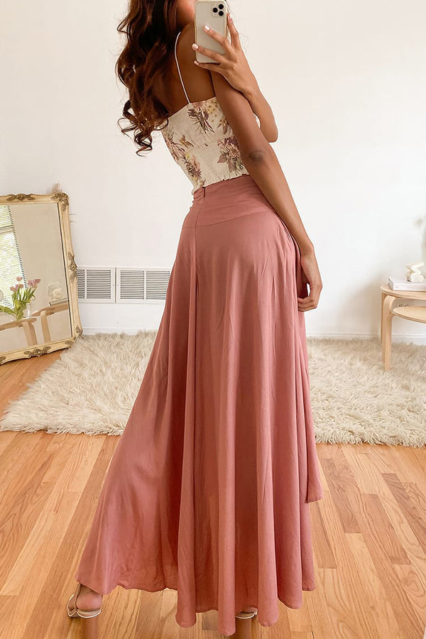 High Low Flare Shape Maxi Skirts