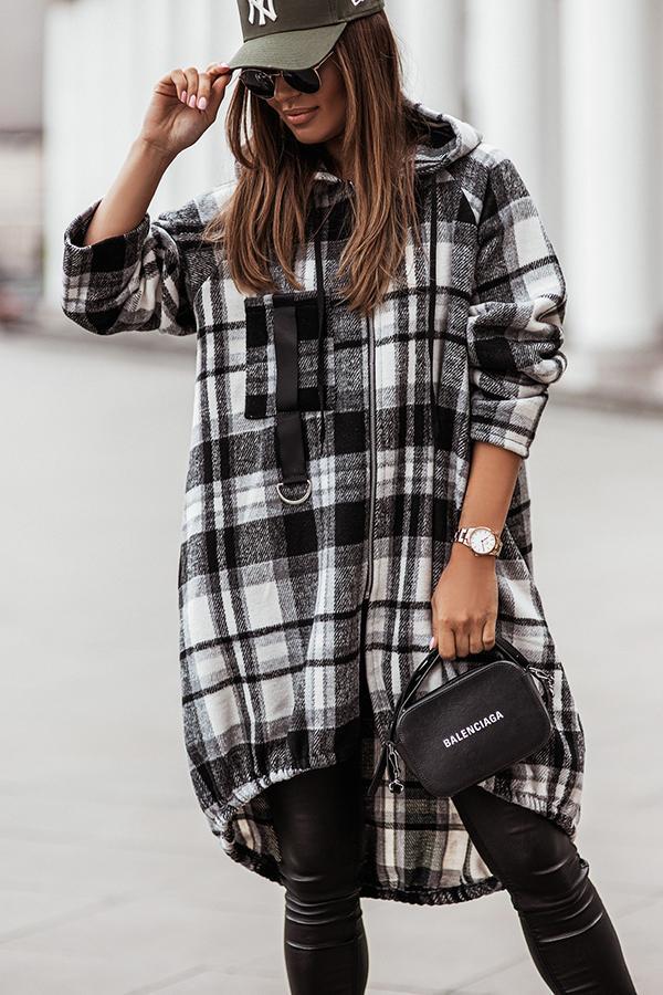 Trend Forecast Plaid Hooded Coat