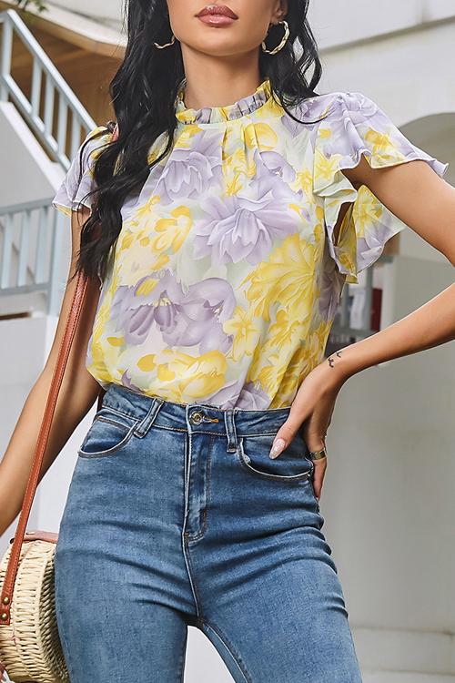 Walking On Sunshine Floral Printed Smocked Top - 5 Colors