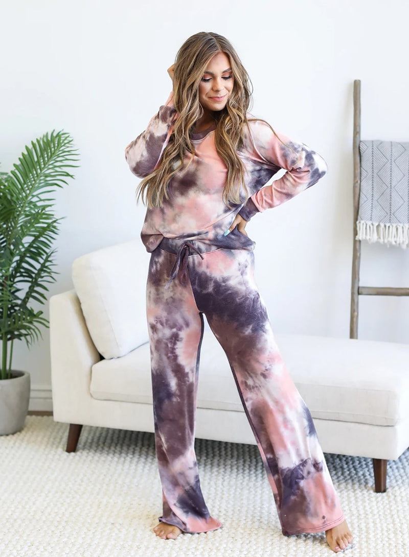 Women Two PCS Tie Dyed  Home Casual Suit