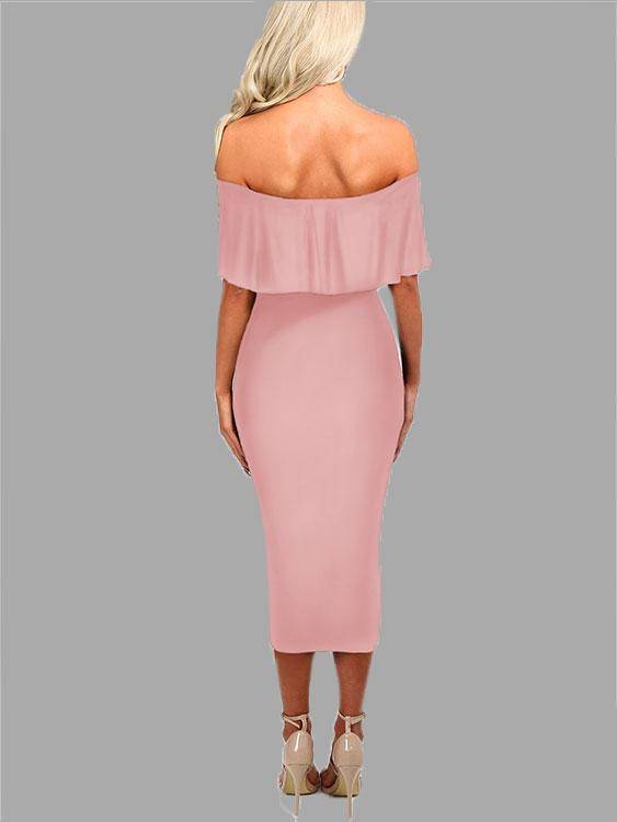 Off Shoulder Layered Body-con Sexy Dress - Landing Closet