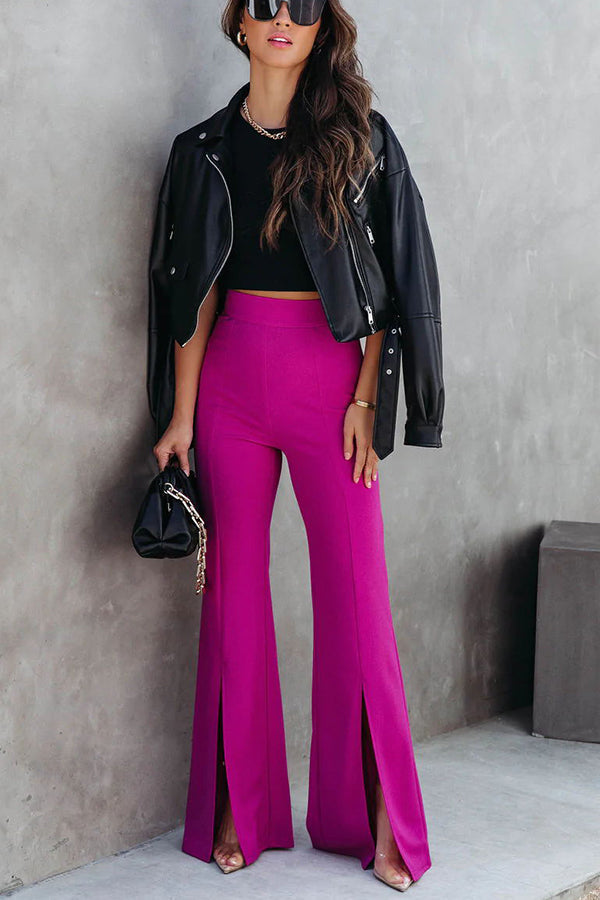 High Waist Split Hem Pants