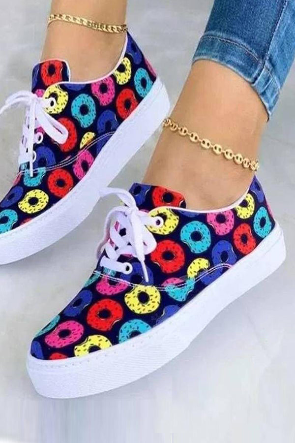 Jasper Graffiti Print Lace Up Sneakers