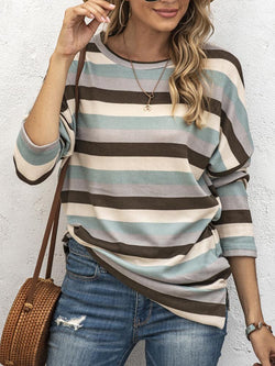 Striped Long Sleeve Casual T-shirt