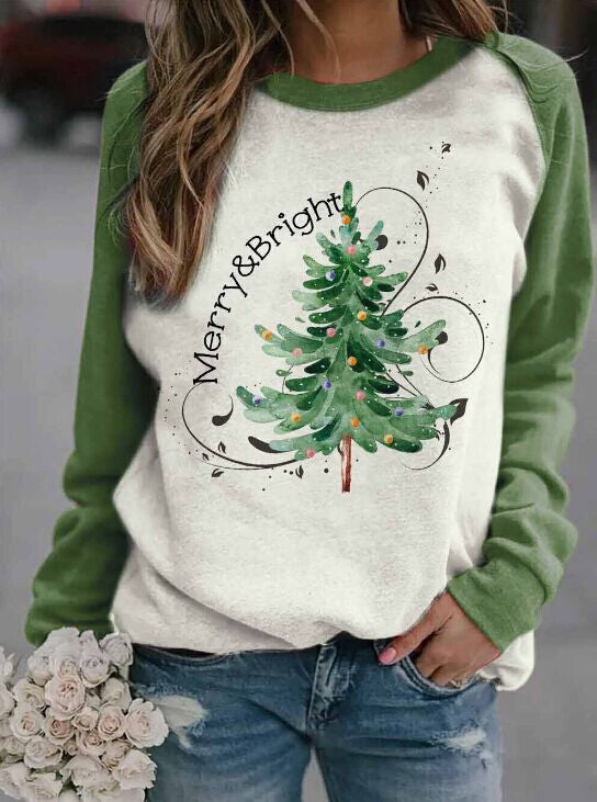 Dragonfly Christmas Tree Print Sweatshirt