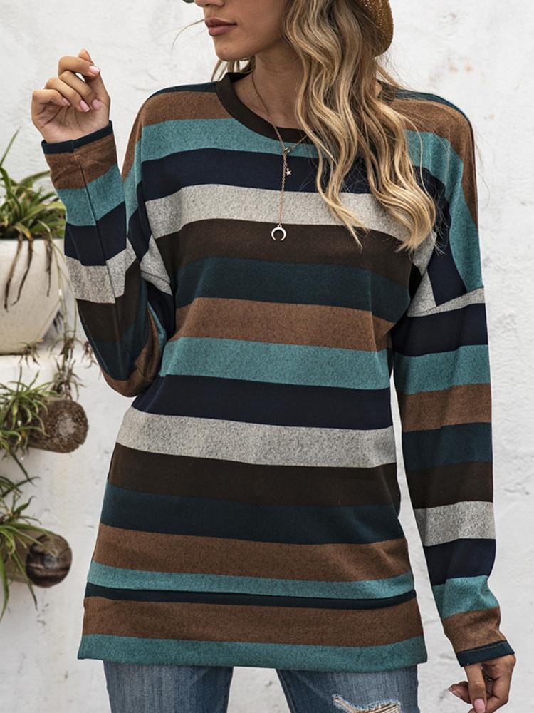 Striped Long Sleeve Casual T-shirt