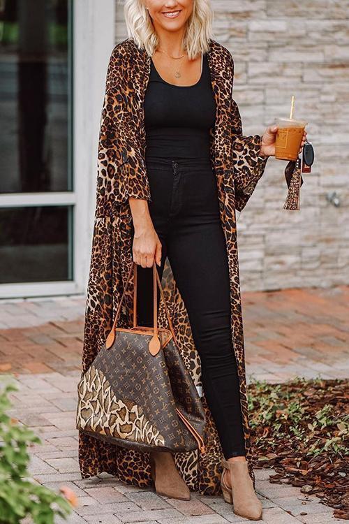 Leopard Long Sleeve Cardigan