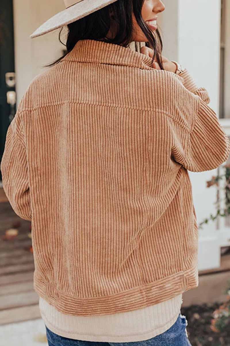 Loose Cardigan Corduroy Tops